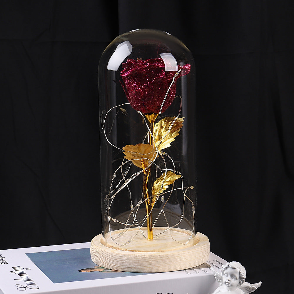 Valentines Day Gift For Girlfriend Eternal Rose Flowers LED Light In Glass Favours Gift❤️