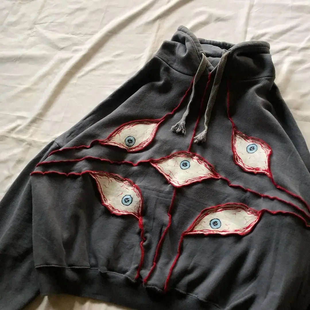 Harajuku Eye Patchwork Hoodie