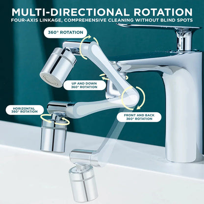 Universal Rotatable Faucet Extender - 1080° Directional - Steel / Copper Plated