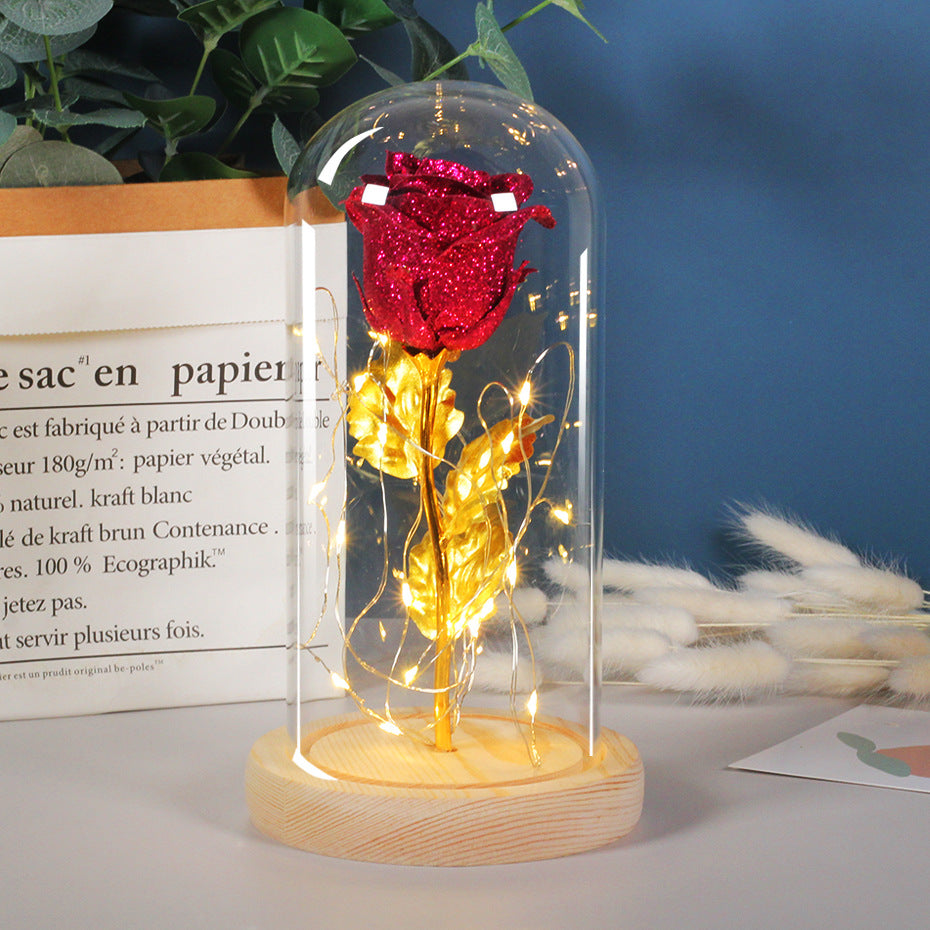Valentines Day Gift  For Girlfriend Eternal Rose Flowers LED Light In Glass Favours Gift❤️