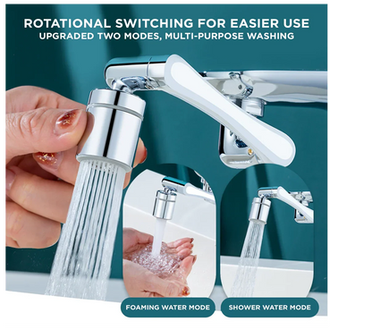 Universal Rotatable Faucet Extender - 1080° Directional - Steel / Copper Plated