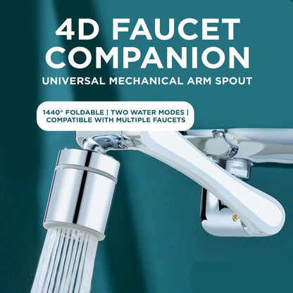 Universal Rotatable Faucet Extender - 1080° Directional - Steel / Copper Plated