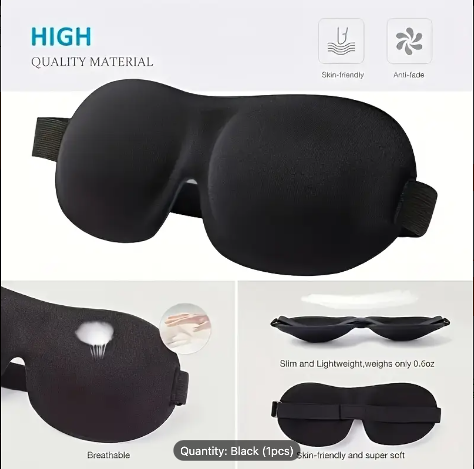 3D Contoured Sleep Mask, Deep Sleep 3D Mask